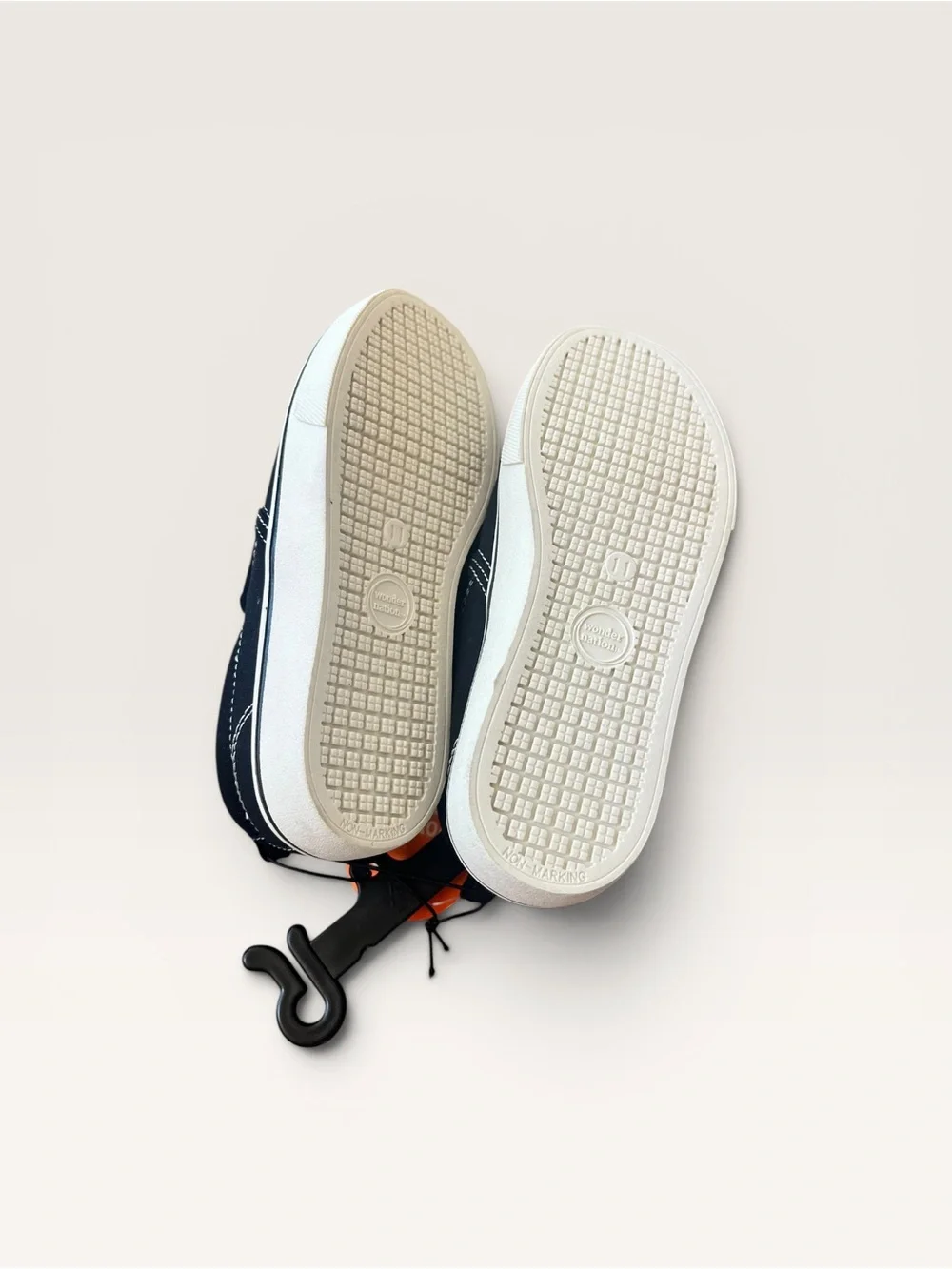 Wonder Nation Black Slip-On Canvas Kids Sneakers with White Trim